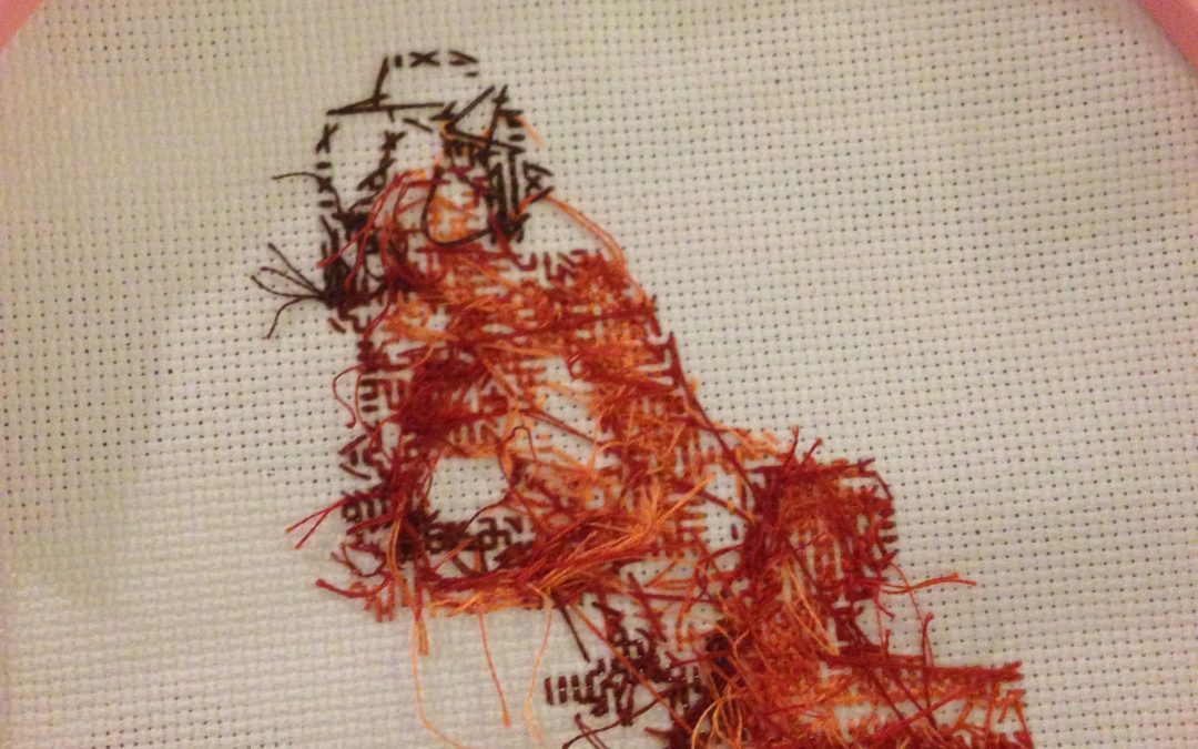 7952 stitches, 62 colors (2019) work in progress photoset