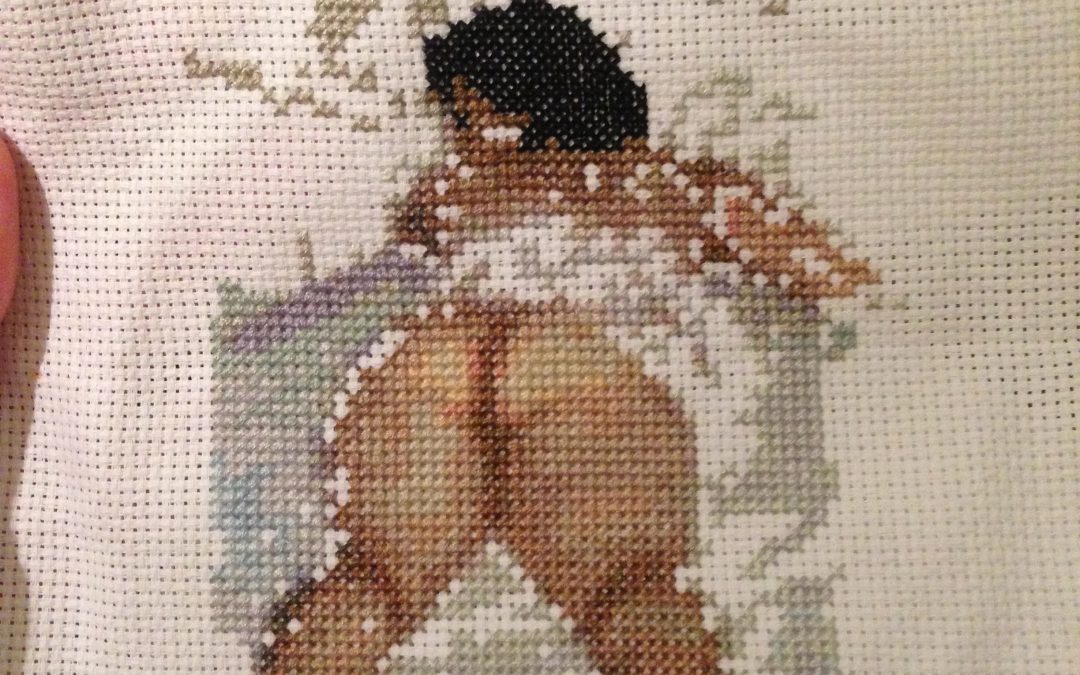 7840 stitches, 50 colors (2013) work in progress photoset